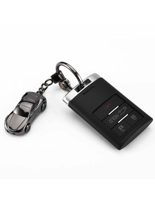 Jobon Zinc Alloy Car Keychain with LED Light Car Decorations Flashlight With 2 Modes