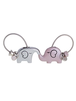 ASHMITA Cute Kiss Elephant Couple Keychain for Women Charm Romantic Valentine Gift