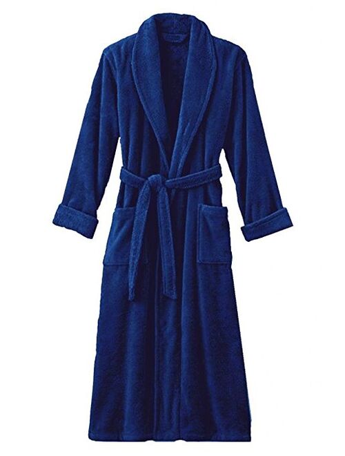 Spa Style Mens Terry Bathrobe 100% Cotton. 50" Length.