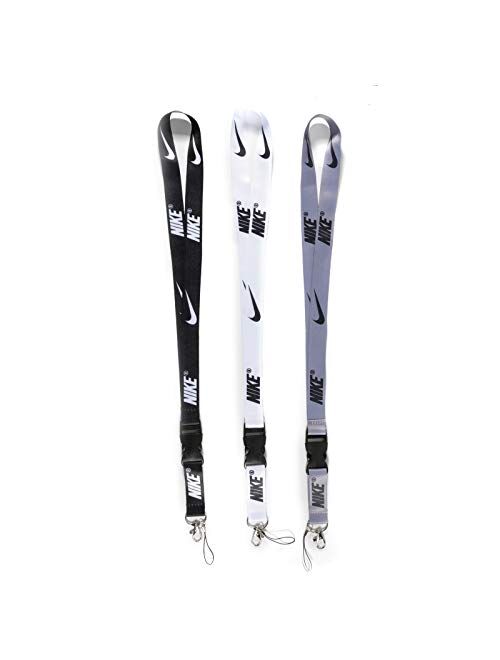 Sport Neck Lanyard Strap for Keychains Lanyard /ID Holder/Phones/Bags/Accessories with Quick Release Buckle—3 Packs