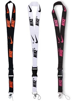 Lanyard 3 Pack Neck Keychains Lanyard Strap for Keys ID Holder Cell Phones Bags Accessories-Detachable Colorful Lanyard with Quick Release Buckle