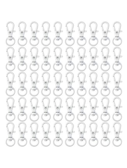 50 pcs Swivel Clasps Lanyard Snap Hook,cnomg Metal Swivel Lanyard Snap Keychain Hook Lobster Claw Clasp