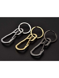 Alsmiley Carabiner Clip Retractable Ring Set Titanium Quick Release KeyChain Hooks for Men Women