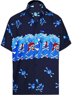 HAPPY BAY Casual Button Down Men's Hawaiian Beach Short Sleeve Collared Shirts L