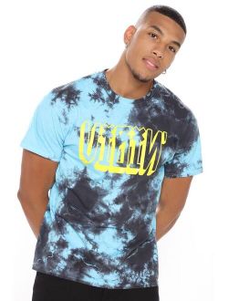 We Just Vibin' Tie Dye Short Sleeve Tee - Green/combo