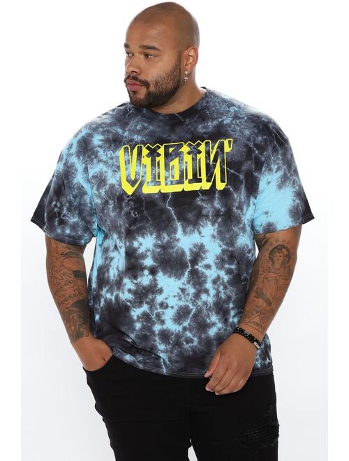 We Just Vibin' Tie Dye Short Sleeve Tee - Green/combo