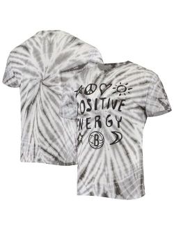 Men's Junk Food Gray Brooklyn Nets Positive Message Tie-Dye T-Shirt