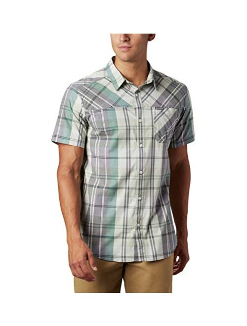 Columbia Men's Thompson Hill Yarn Dyed Short Sleeve Shirt, Cotton Blend, Comfort Stretch