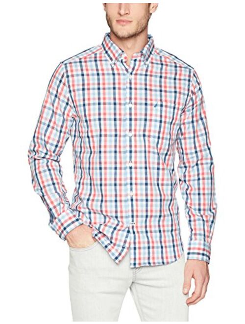 Nautica Men's Wrinkle Resistant Long Sleeve Button Front Shirt