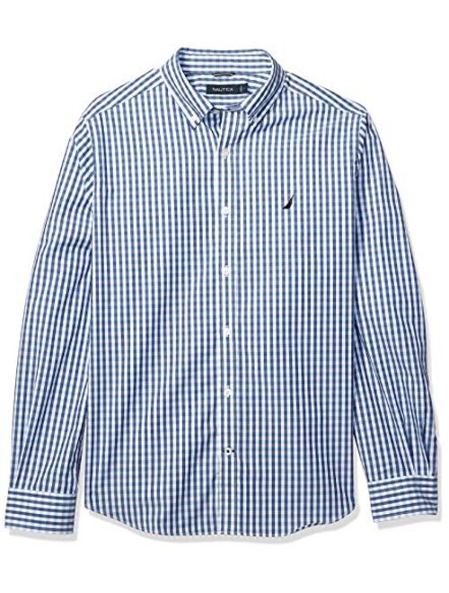 Nautica Men's Wrinkle Resistant Long Sleeve Button Front Shirt