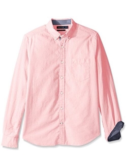 Men's Big and Tall Long Sleeve Button Down Solid Oxford Shirt