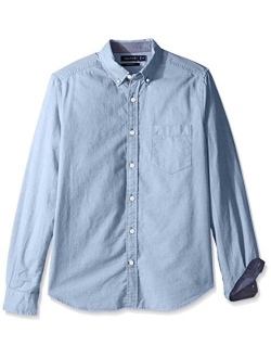 Men's Big and Tall Long Sleeve Button Down Solid Oxford Shirt