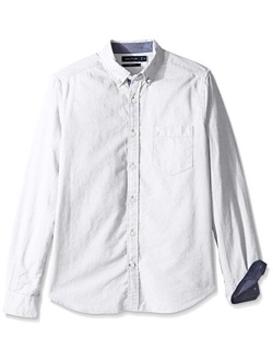 Men's Big and Tall Long Sleeve Button Down Solid Oxford Shirt