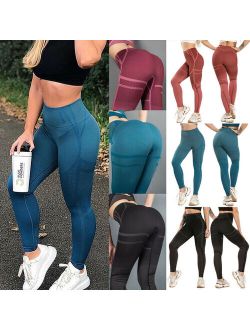 Women's Yoga Pants Gym High Waist Compression Leggings Workout Butt Lift Compression Trousers