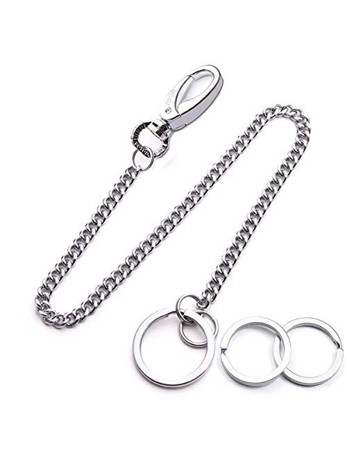 Lancher Anti Lost Key chain with (2 Extra Key Rings and Gift Box) key clip Wallet Chains 15"