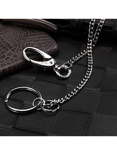 Lancher Anti Lost Key chain with (2 Extra Key Rings and Gift Box) key clip Wallet Chains 15"