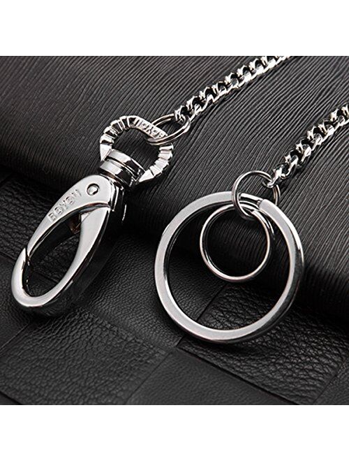 Lancher Anti Lost Key chain with (2 Extra Key Rings and Gift Box) key clip Wallet Chains 15"