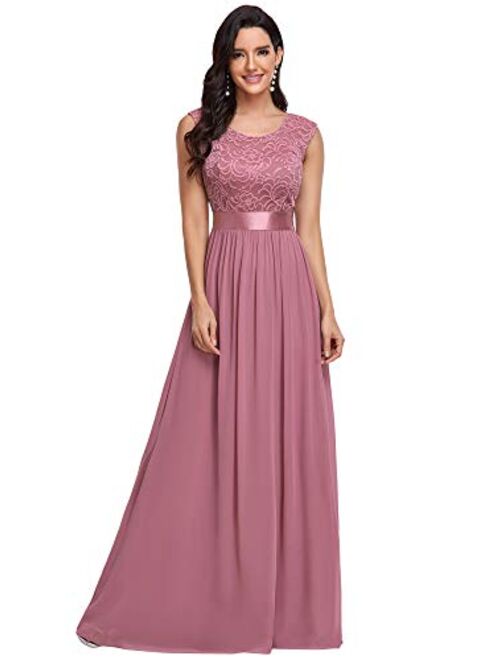 Ever-Pretty Cap Sleeve Beach Party Gowns for Women Wedding Party Gowns 00646 Burgundy US12
