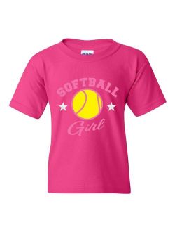 Youth Softball Girl T-Shirt For Girls and Boys