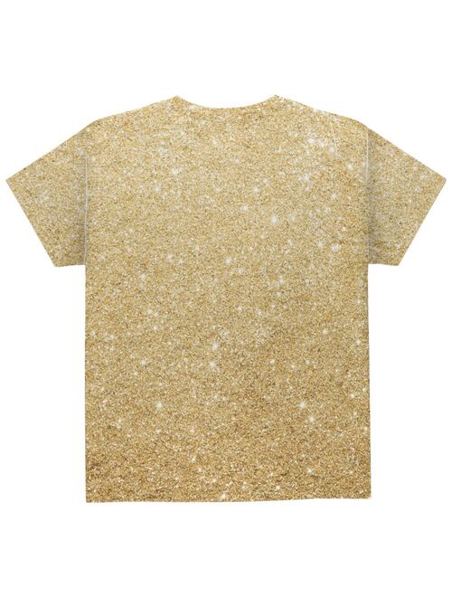 Faux Gold Glitter All Over Youth T Shirt Multi YSM