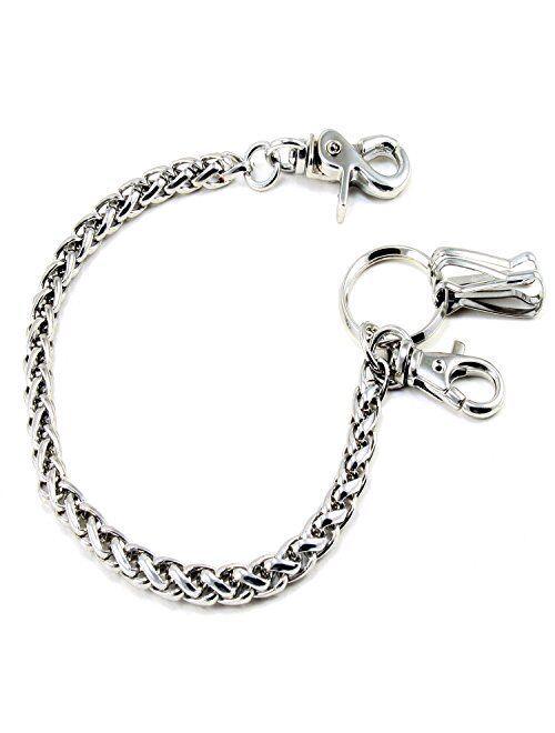 DoubleK Basic & Simple Strong Keychain Jean Wallet Chain (30") MLT CS39