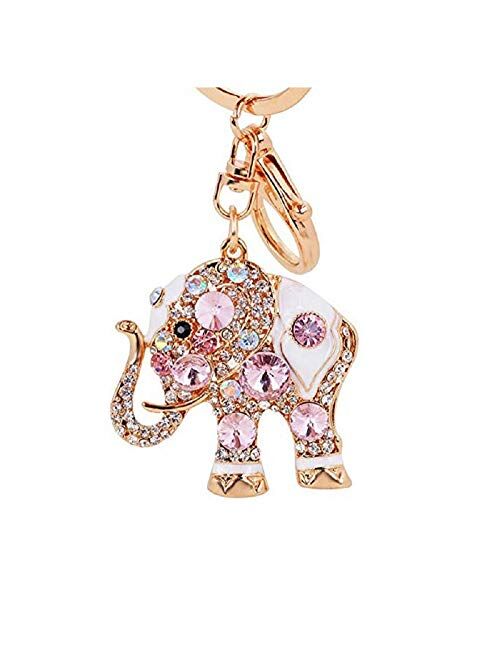 Aibearty Fashionable Diamond Crystal Rhinestone Elephant Keychain Bag Charm Pendent