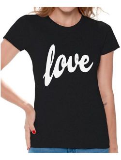 Love Shirt Love Tshirt for Women St.Valentines Day Shirt Love Gifts Valentines T shirt Women's Love T-Shirt Gift for Her Valentine Shirts for Women Birthda