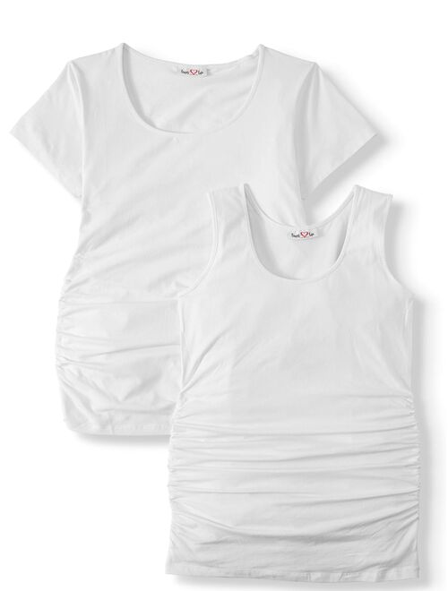 Maternity Oh! Mamma Short Sleeve T-shirt & Tank top, 2 pack (Available in Plus)