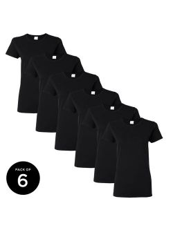 Black Women T-Shirts Value Pack Shirts for Women Pack of 6 Pack of 12 Black Shirts for Women Gildan T-shirts for Women Black T-shirt Casual Shirt Basic Shirts Plai