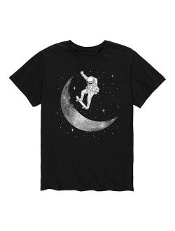 Black Space Moon Skateboard Astronaut Tee - Men