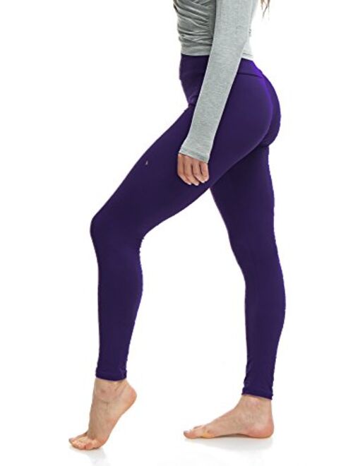 LMB Lush Moda Leggings for Women with Comfortable Yoga Waistband - Buttery Soft in Many of Colors - fits X-Large to 3X-Large, D Purple