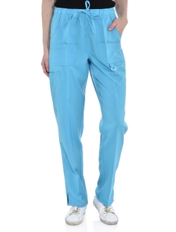 Marilyn Monroe Womens Stretch Eight-Pocket Straight Leg Scrub Cargo Pants