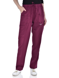 Marilyn Monroe Womens Stretch Eight-Pocket Straight Leg Scrub Cargo Pants