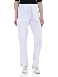 Marilyn Monroe Womens Stretch Eight-Pocket Straight Leg Scrub Cargo Pants