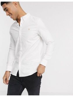 Farah Brewer slim fit oxford shirt in white