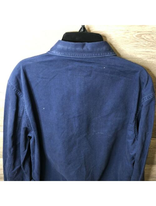 Slate and Stone Mens Size Medium Blue Pocket Button Front Cotton Shirt Jacket NW