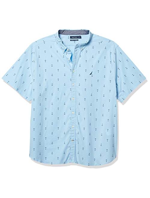 Buy Nautica Men's Anchor Print Poplin Shirt online