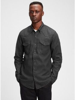 Denim Western Shirt in Slim Fit