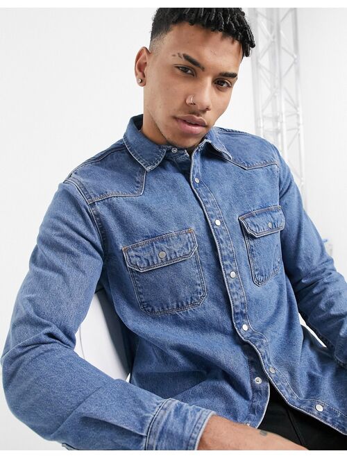 Threadbare denim shirt in blue