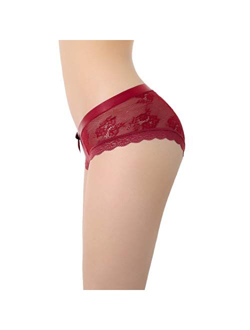 Buy LEVAO Womens Bikini Panties Underwear Lace Hipster Seamless Sexy Hi  Cuts Pack 6 online