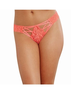 Dreamgirl Women's Lace Panty with Front Criss-Cross Detail