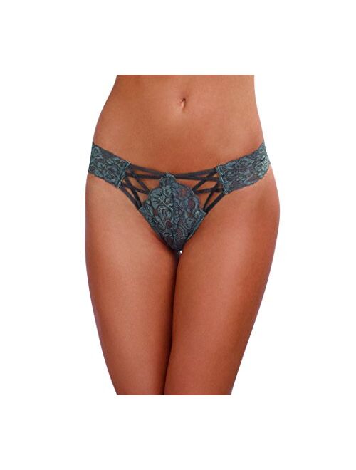 Dreamgirl Women's Lace Panty with Front Criss-Cross Detail