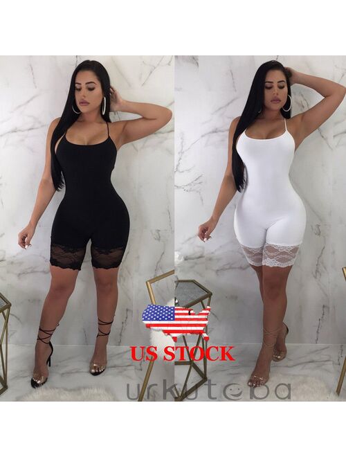 Canis New Women Casual Sleeveless Bodycon Romper Jumpsuit Club Bodysuit Short Pants