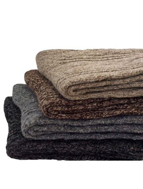 Lovely Annie Women's 4 Pairs Pack Fashion Soft Wool Crew Socks Size 6-9 AHR1613-4P4C-1(Grey, Dark Grey, Tan, Coffee)