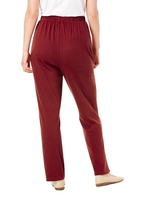 Woman Within Women's Plus Size Tall 7-Day Knit Straight Leg Pant Pant