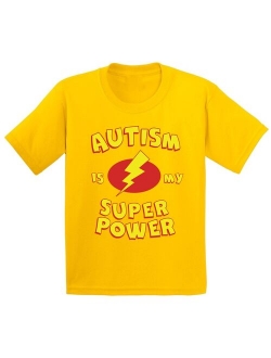 Youth Autism Is My Super Power Graphic Youth Kids T-shirt Tops Autism Awareness