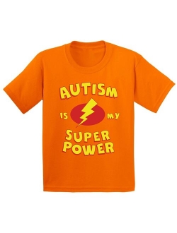 Youth Autism Is My Super Power Graphic Youth Kids T-shirt Tops Autism Awareness