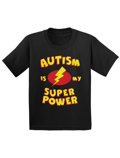 Awkward Styles Youth Autism Is My Super Power Graphic Youth Kids T-shirt Tops Autism Awareness