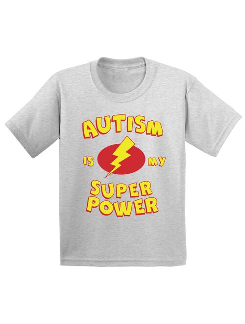 Awkward Styles Youth Autism Is My Super Power Graphic Youth Kids T-shirt Tops Autism Awareness