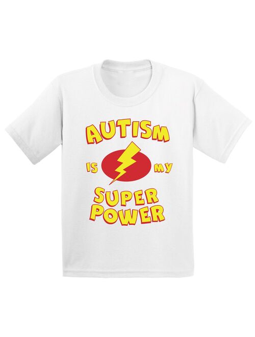 Awkward Styles Youth Autism Is My Super Power Graphic Youth Kids T-shirt Tops Autism Awareness